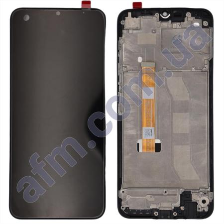 Дисплей Realme C11/ C12/ C15/ Narzo 30A чорний + рамка