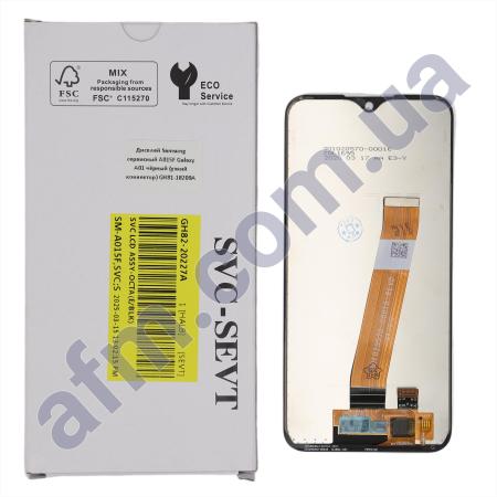 Дисплей Samsung сервісний A015F Galaxy A01 чорний (узкий коннектор) GH81-18209A