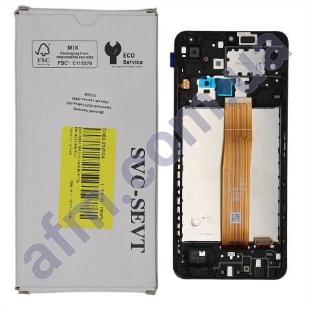 Дисплей Samsung сервісний A022 Galaxy A02 чорний + рамка GH82-25250B