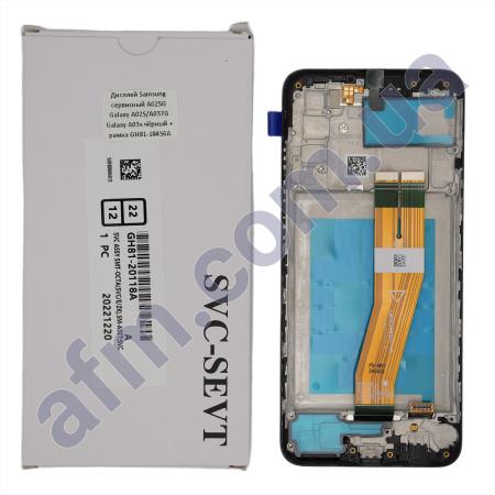 Дисплей Samsung сервісний A025G Galaxy A02S/ A037G Galaxy A03s чорний + рамка GH81-18456A