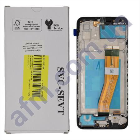 Дисплей Samsung сервисный A035F Galaxy A03 (160.5*72) чёрный + рамка GH81-21625A