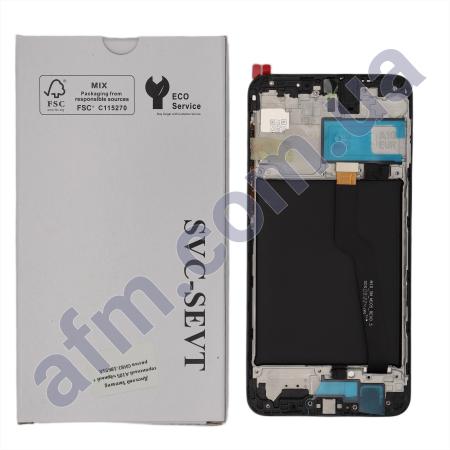 Дисплей Samsung сервісний A105 чорний + рамка GH82-18685A