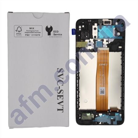 Дисплей Samsung сервісний A125 Galaxy A12 чорний + рамка GH82-24491A