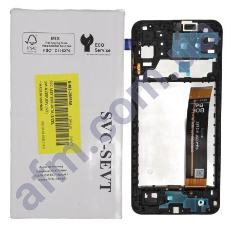Дисплей Samsung сервісний A135 Galaxy A13/ M135F R5.7 чорний + рамка GH82-28653A
