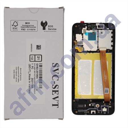 Дисплей Samsung сервісний A202 Galaxy A20e чорний + рамка GH82-20186A