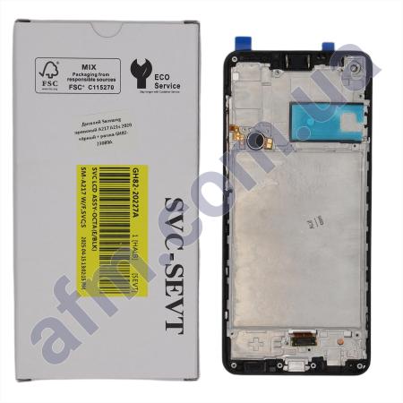 Дисплей Samsung сервісний A217 A21s 2020 чорний + рамка GH82-23089A