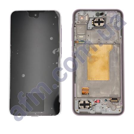 Дисплей Samsung сервісний A356 Galaxy A35 Light Violet + рамка GH82-34224C