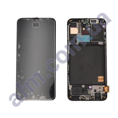 Дисплей Samsung сервісний A405 Galaxy A40 2019 чорний + рамка GH82-19672A