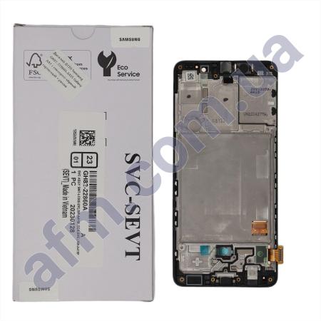 Дисплей Samsung сервісний A415 Galaxy A41 чорний + рамка GH82-22860A