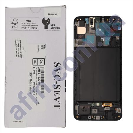 Дисплей Samsung сервисный A505 Galaxy A50 2019 чёрный + рамка GH82-19204A