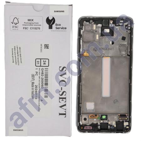 Дисплей Samsung сервісний A525 Galaxy A52/ A526 сріблястий + рамка GH82-25230D