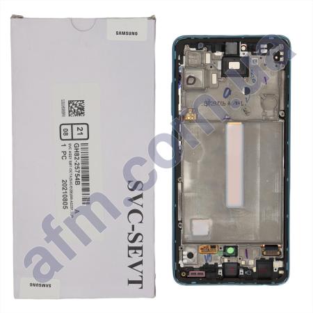Дисплей Samsung сервисный A525 Galaxy A52/ A526 синий + рамка GH82-25230B