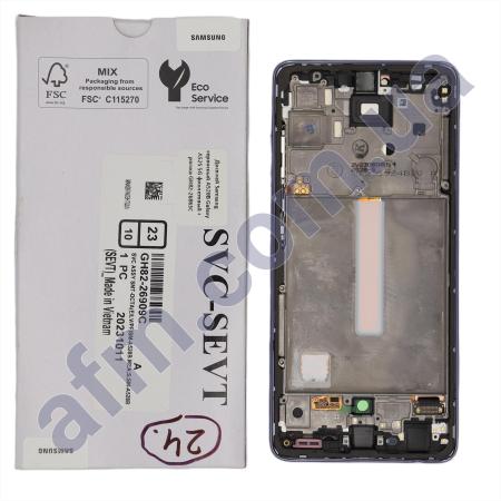 Дисплей Samsung сервісний A528B Galaxy A52S 5G фіолетовий + рамка GH82-26863C