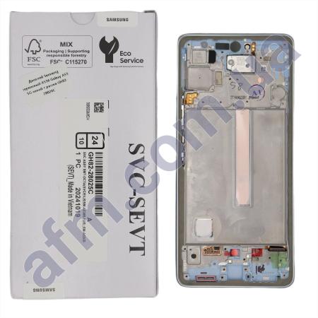 Дисплей Samsung сервісний A536 Galaxy A53 5G синій + рамка GH82-28024C