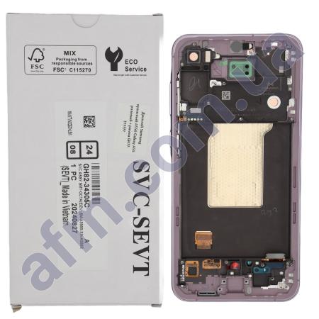 Дисплей Samsung сервісний A556 Galaxy A55 рожевий + рамка GH82-34305C