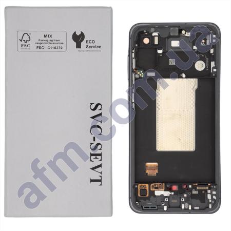 Дисплей Samsung сервісний A566 Galaxy A56 чорний + рамка срібна GH82-36829A