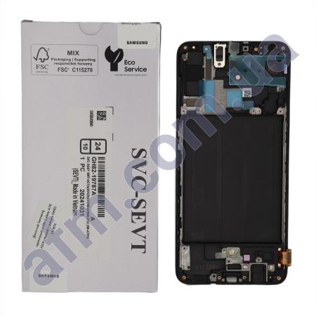 Дисплей Samsung сервісний A705 Galaxy A70 2019 чорний + рамка GH82-19787A