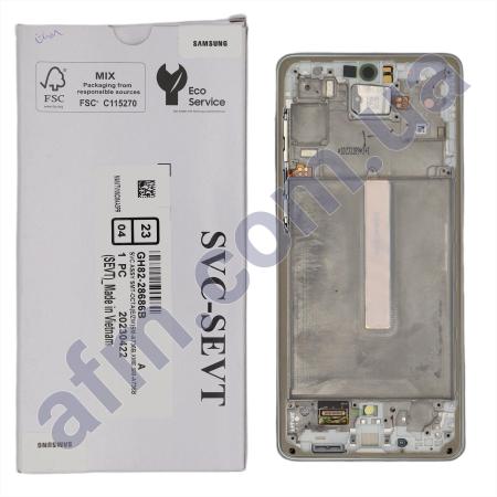 Дисплей Samsung сервісний A736 Galaxy A73 5G білий + рамка GH82-28884B