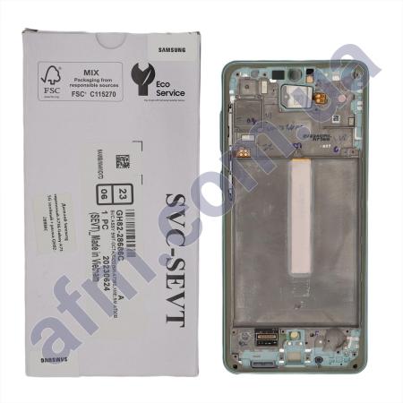 Дисплей Samsung сервисный A736 Galaxy A73 5G зелёный + рамка GH82-28884C