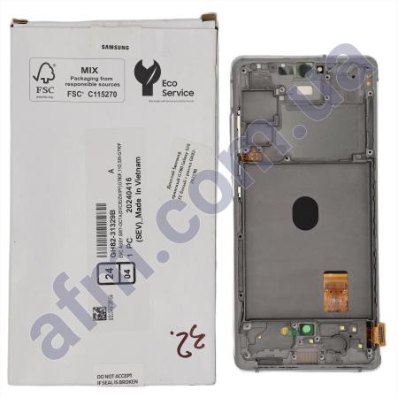 Дисплей Samsung сервісний G780 Galaxy S20 FE білий + рамка GH82-24219B