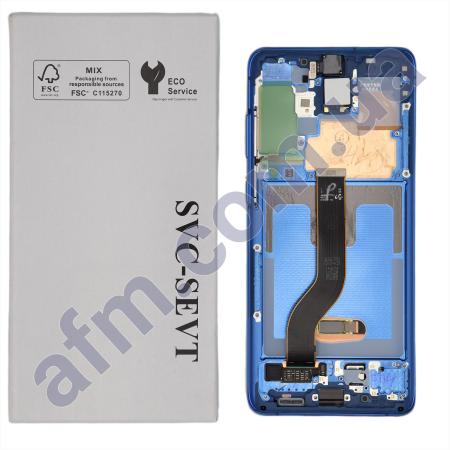 Дисплей Samsung сервісний G985 Galaxy S20 Plus/ G986 BLUE + рамка GH82-22134D