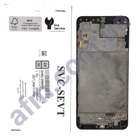 Дисплей Samsung сервісний M225 Galaxy M22 чорний + рамка GH82-26153A