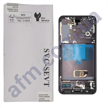 Дисплей Samsung сервісний S901 Galaxy S22 чорний + рамка GH82-27520A