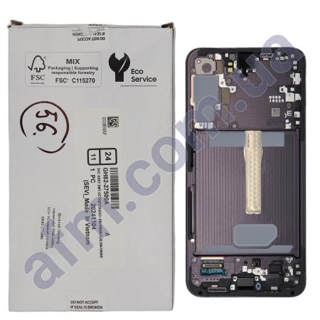 Дисплей Samsung сервісний S906 Galaxy S22+ 5G чорний + рамка GH82-27500A