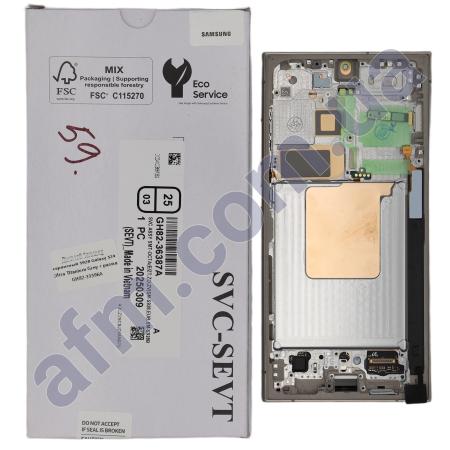 Дисплей Samsung сервісний S928 Galaxy S24 Ultra Titanium Grey + рамка GH82-33396A