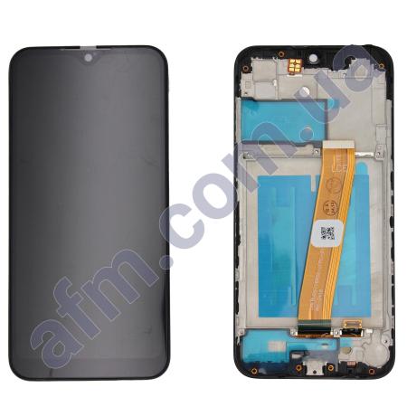 Дисплей Samsung A015F Galaxy A01 (узкий коннектор) чорний + рамка
