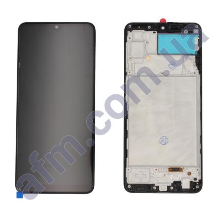 Дисплей Samsung A225F Galaxy A22 OLED (Small LCD) чёрный + рамка