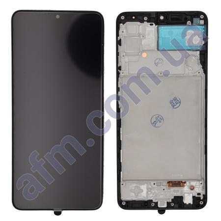 Дисплей Samsung A225F Galaxy A22 OLED чёрный + рамка