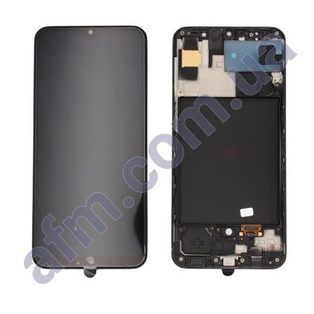 Дисплей Samsung A307F Galaxy A30s OLED чёрный + рамка