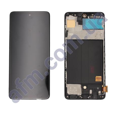 Дисплей Samsung A515F Galaxy A51 OLED (Small LCD) чорний + рамка