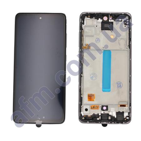 Дисплей Samsung A528 Galaxy A52s OLED чёрный + рамка серая