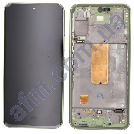 Дисплей Samsung A546 Galaxy A54 OLED чорний + рамка зелена Lime