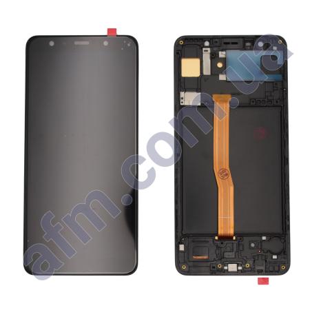 Дисплей Samsung A750F Galaxy A7 2018 OLED (Small LCD) чорний + рамка