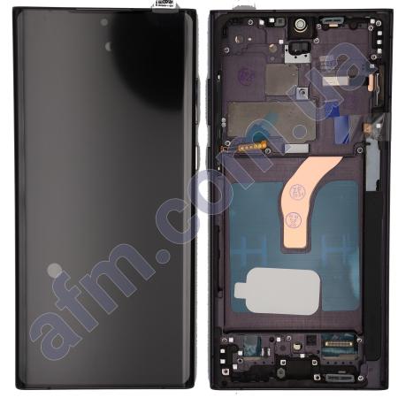 Дисплей Samsung S908B Galaxy S22 Ultra OLED (Small LCD) чорний + рамка чорна