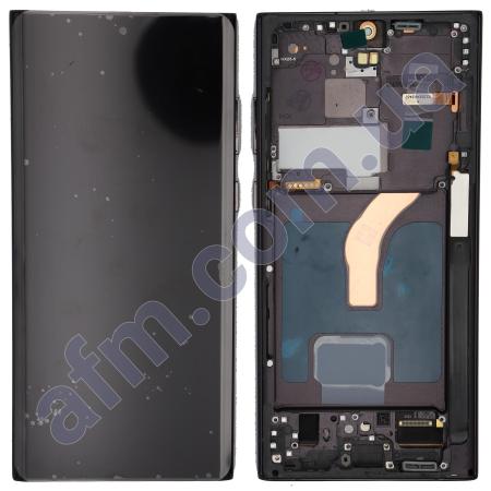 Дисплей Samsung S908B Galaxy S22 Ultra OLED чёрный + рамка