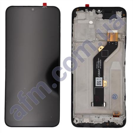 Дисплей Tecno Spark 7 (KF6/ KF6N)/ Tecno Spark 7 Go (KF6m) чёрный + рамка