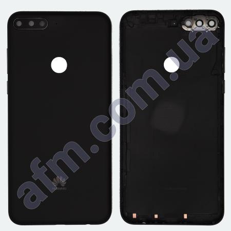 Задня кришка Huawei Y7 2018 (LDN-L01/ LDN-L21) чорна + Скло камери