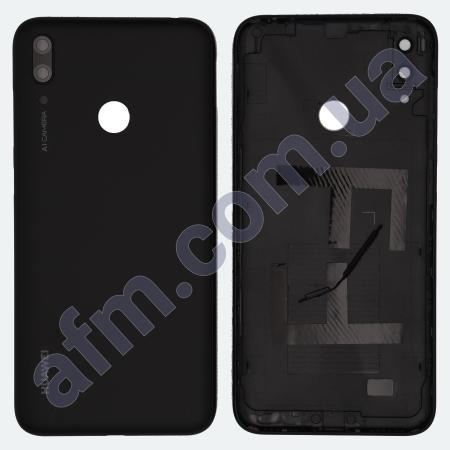 Задня кришка Huawei Y7 2019 (DUB-LX1) чорна Midnight Black + Скло камери