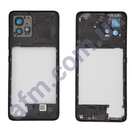 Середня частина (рамка корпуса) Motorola XT2255-1 Moto G72 чорна Meteorite Gray