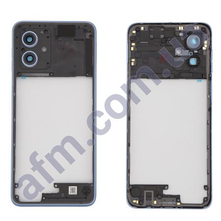 Середня частина (рамка корпуса) Motorola XT2343 Moto G54 синя Midnight Blue + Скло камери