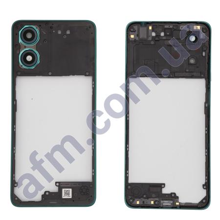 Середня частина (рамка корпуса) Motorola XT2421 Moto G04/ XT2421-8 G04s зелена + Скло камери