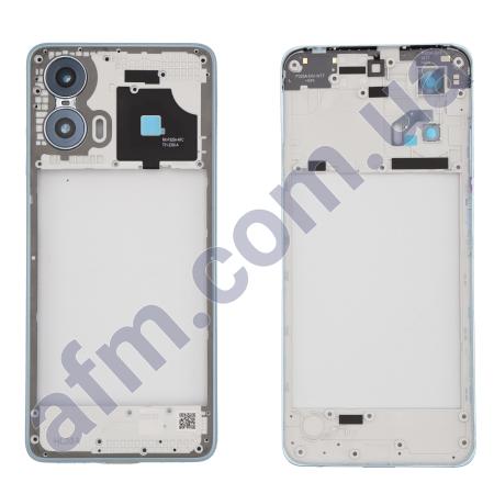 Середня частина (рамка корпуса) Motorola XT2425-4 Moto G24 Power синя Ink Blue + Скло камери