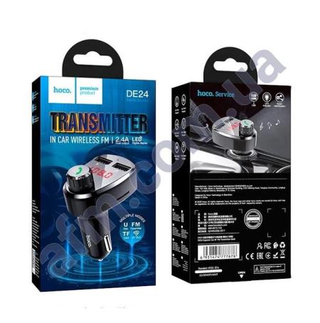 FM модулятор Hoco DE24 2.4 2USB чорний