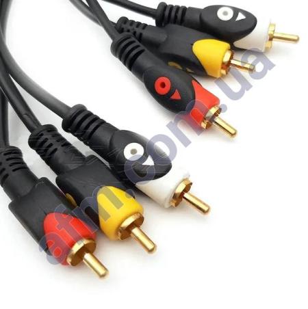 Удлинитель AUX 3RCA - 3RCA (папа-папа) 1.2м