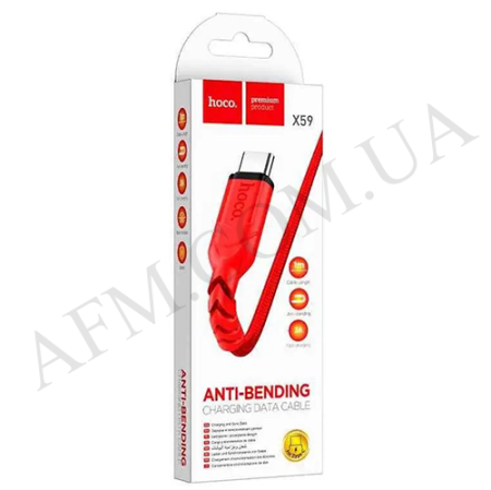 USB кабель Hoco X59 Type-C (1000mm) червоний