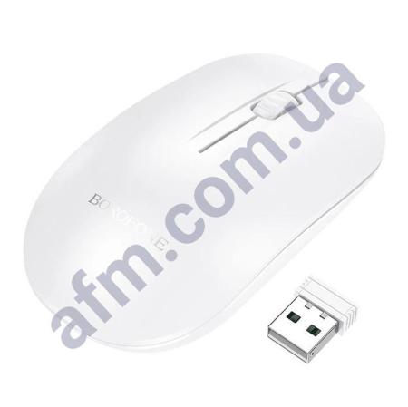 Мишка для комп'ютера бездротова Borofone BG14 Planet біла